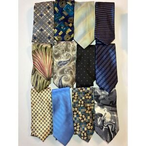 Vintage & Modern Men's Tie Lot (12) Mixed Brands‎ Patterns — Van Heusen and More